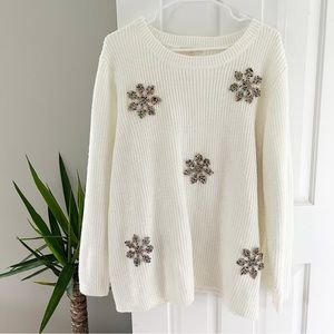 Retrology Snowflake Appliqué Sweater